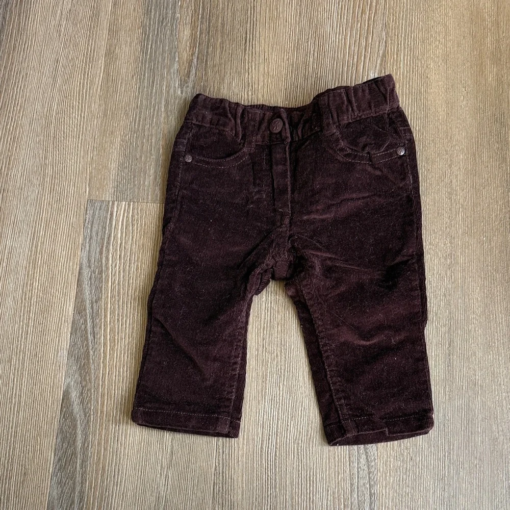 Jacadi burgundy brown corduroy pants size 6m